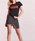 Áo Croptop F21 Đen In Chữ Tokyo - 0901