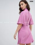 Đầm Urban Cánh Tiên Nút Sau Tím Môn - 3086