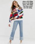 Áo Polo Hoodie Cổ Tròn Tay Dài Hoạ Tiết - 3388