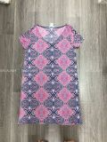 Đầm Ngủ Mặc Nhà Thun Rayon SIGRID VNXK Hồng Navy - Size S 45-55kg - 0801