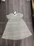 Đầm Suông Thun Cotton Adrienne Vittadini Trắng Hoa Văn Đen - 1045