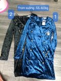 [SALE] Đầm Suông Acfive USA Nhung Tay Dài Hàng Nút - Size L 55-60kg