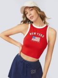 Áo Croptop F21 Đỏ In Cờ Mỹ - 3630