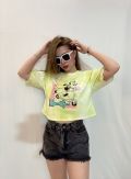 Áo Croptop F21 Loang Vàng In Mickey - 3528