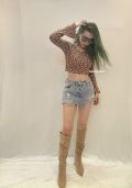 Áo Croptop ZR Tay Loe Cuốn Biên - 3445