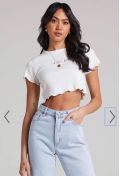 Áo Croptop F21 Màu Be In Chữ Leisure Club - 3972