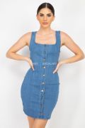 Đầm Jeans Body IRIS Nút Dọc - 3296