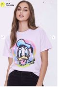 Áo Thun F21 UNISEX 48-75kg Cotton 4 Chiều In Hình Vịt Donald - 3369