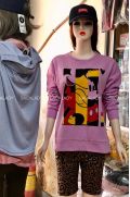 Áo Thun F21 Cotton Da Cá Dài Tay Tím In Hình Mickey - 2774A