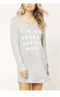 Đầm Suông Len Dệt Kim F21 In Chữ Im On Energy