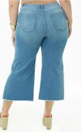 Quần F21 Jeans Bigsize Suông Co Giản Lai Tua (90cm) - 0968