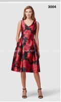 Đầm ELIE TAHARI Xòe Dây Kéo 2 Lớp Tùng Ben Eo Trên - 3004