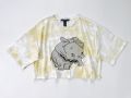 Áo Croptop F21 Vải Loang Cotton 4 Chiều In Hình Chú Voi - 3335