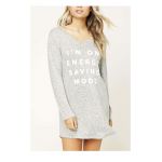 Đầm Suông Len Dệt Kim F21 In Chữ Im On Energy