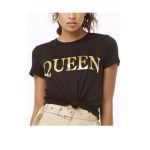 Áo Thun Đen F21 Cotton 4 Chiều in Queen