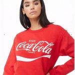 Áo Nỉ F21 Tay Dài Cocacola Màu Đỏ