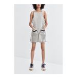 Đầm Suông Zara Women Sọc Trắng Đen-2 Túi Trước