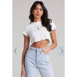 Áo Croptop F21 Màu Be In Chữ Leisure Club - 3972
