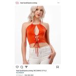 Áo Croptop Yếm Cột Dây Xẻ Ngực Heart And Hip - 4016