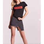 Áo Croptop F21 Đen In Chữ Tokyo - 0901