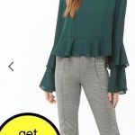 Áo Voan F21 Tay Dài Bèo Tay 2 Lớp-0498