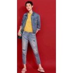 Quần Jean Uni Qlo Cắt Nhãn Vá Gối - 0872