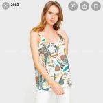Áo 2 Dây SPRIT Họa Tiết Hoa Lá Chất Vải Linen - 2983