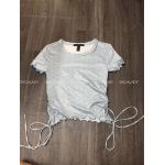 Áo Croptop F21 Bèo Line Cột Nơ Hai Bên Chấm Bi Nhuyễn - 3196