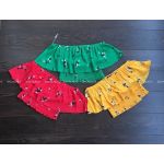 Áo Croptop TIMIN Bèo Ngang In Bông Trắng - 0461