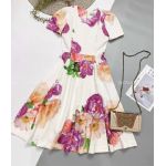 Đầm C-K Dáng Xòe Có Túi In Bông - 2960