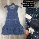 Đầm Đuôi Cá Baby Rayon TM Xanh Navy Chấm Bi Sát Nách - 1038