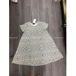 Đầm Suông Thun Cotton Adrienne Vittadini Trắng Hoa Văn Đen - 1045