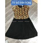 Đầm Thun SANDRA DARREN Trên Da Beo Dưới Đen Tay Bèo - 2467