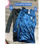 [SALE] Đầm Suông Acfive USA Nhung Tay Dài Hàng Nút - Size L 55-60kg
