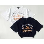 Áo Croptop F21 Tay Ngắn Bo Chun In SWIMM - 3339