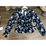 Áo Voan Still Sienna Sky Tay Dài Cổ Tim Thắt Nơ - 3281