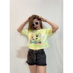 Áo Croptop F21 Loang Vàng In Mickey - 3528