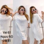 Đầm MNG Trắng Kim Sa Lấp Lánh - Freesize - 3590
