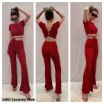 Set F21 Quần Ống Loe Áo Croptop Cột Chéo Eo - 3460