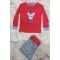 Set Baby Nam Nữ ISAAC MIZRAHI-NEW YORK Con Tuần Lộc Đỏ-Đội Nón -Nơ