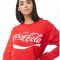 Áo Nỉ F21 Tay Dài Cocacola Màu Đỏ