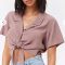 Áo Tôn F21 Cột Nơ Eo Tay Ngắn
