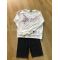 Mix Set Áo Tay Dài Kem In Hình + Quần Short Thun Chấm Bi - 2777