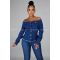 Áo Jeans Tay Dài Bệt Vai Iris - 3241