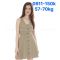 Đầm Thun Cotton Gân Hai Lớp IZ BYER Sát Nách Cổ Tim Nút Trước - 0911