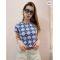 Áo Croptop F21 Cotton Lụa Mịn Caro - 3385