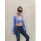Áo Croptop Tay Dài Xẻ Ngực Cột Chéo Eo - 3459