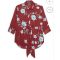 Áo Voan Cát Primark Đỏ Đô In Hoa Dây Cột Eo - 0539